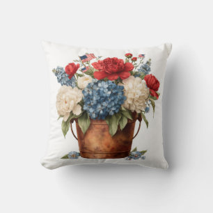 Patriotisches Blumen-Wurfkissen Kissen