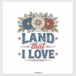 Patriotisches Blumenland, das ich liebe Shirt Desi Aufkleber
