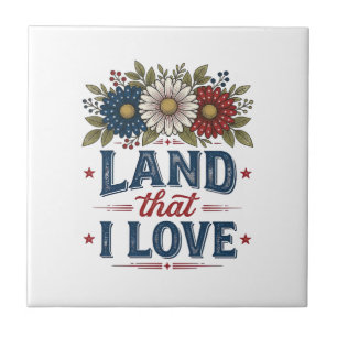 Patriotisches Blumenland, das ich liebe Shirt Desi Fliese