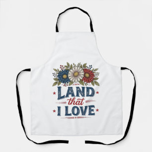 Patriotisches Blumenland, das ich liebe Shirt Desi Schürze
