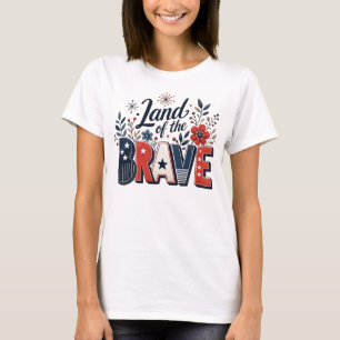 Patriotisches Blumenland der Tapferen T-Shirt