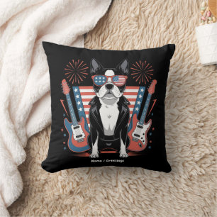 Patriotisches Boston-Terrier-Hundliebhaber-Design Kissen