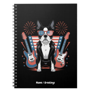 Patriotisches Boston-Terrier-Hundliebhaber-Design Notizblock