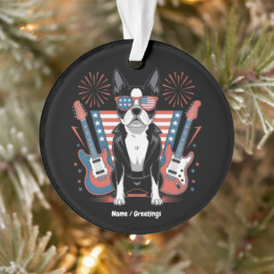 Patriotisches Boston-Terrier-Hundliebhaber-Design Ornament