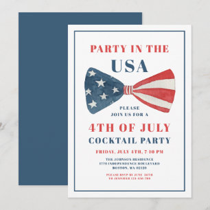 Patriotisches Bow 4. Juli Cocktail Party Einladung