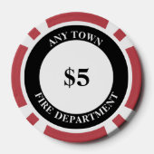 Patriotisches Brandschutzflaggendesign Pokerchips (Rückseite)