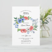 Patriotisches Brautparty aus Rot und Blau Einladung (Stehend Vorderseite)