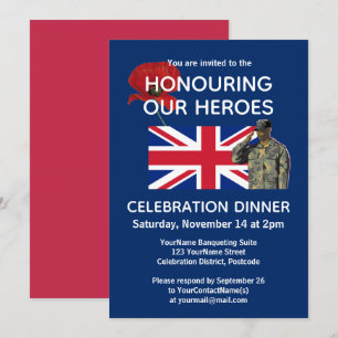 Patriotisches britisches UK-Flaggen-Veteranen-Dinn Einladung