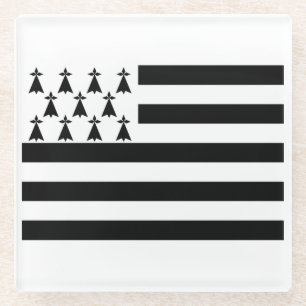 Patriotisches Brittany-Flagge Glas Untersetzer