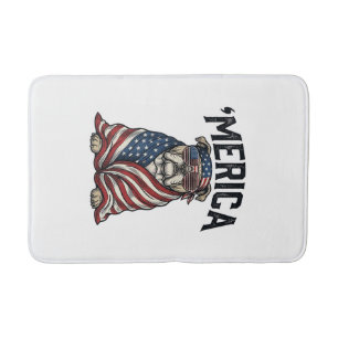 Patriotisches Bulldog 'Merica Vintage-Vector-Shirt Badematte