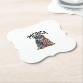 Patriotisches Bulldog 'Merica Vintage-Vector-Shirt Untersetzer (angewinkelt)
