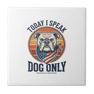 Patriotisches Bulldog-Shirt Vintage-Gravur Hunde-L Fliese