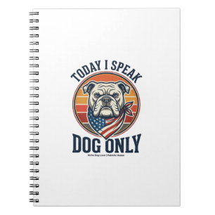 Patriotisches Bulldog-Shirt Vintage Gravur Hunde L Notizblock