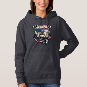 Patriotisches Bulldog-Vintage-Stickerei-Shirt-Desi Hoodie