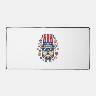 Patriotisches Bulldog-Vintage-Stickerei-Shirt-Desi Schreibtischunterlage