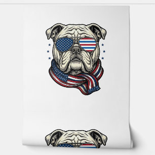 Patriotisches Bulldog-Vintage-Stickerei-Shirt-Desi Tapete