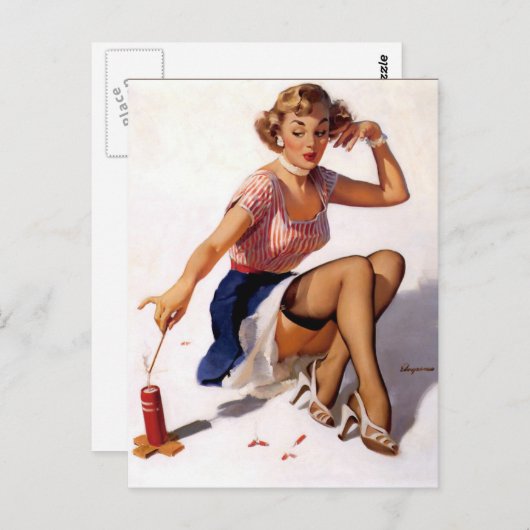 Patriotisches Button Postkarte (Vorne/Hinten)