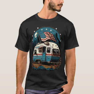 Patriotisches Camping und Karawankenabenteuer USA T-Shirt