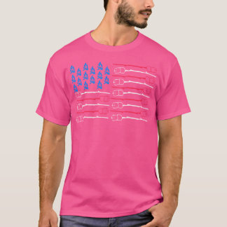 Patriotisches Camping USA Flag American Campfire m T-Shirt