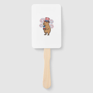 Patriotisches Capybara-Eiscreme-Feuerwerk-Shirt-De Fächer