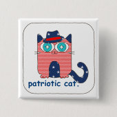Patriotisches Cat Button-Button Button (Vorderseite)