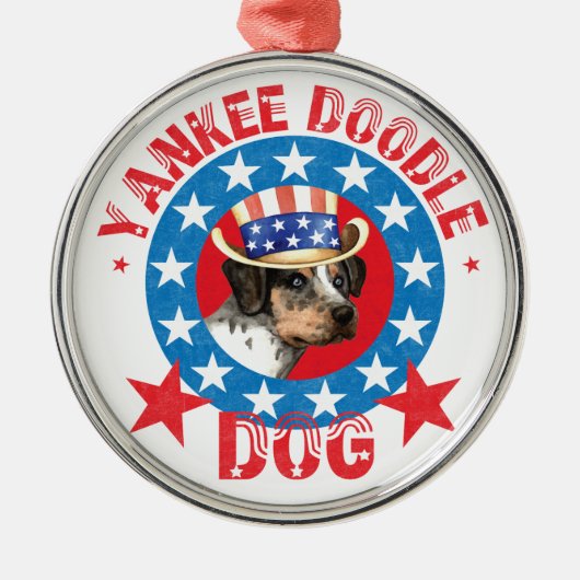 Patriotisches Catahoula Ornament Aus Metall (Vorne)