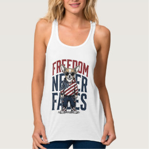 Patriotisches Chihuahua-Freiheits-Vintage-Hund-Shi Tank Top