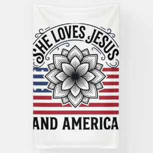 Patriotisches christliches Blumen-Vintage-T-Shirt Banner