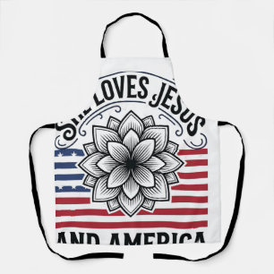 Patriotisches christliches Blumen-Vintage-T-Shirt Schürze