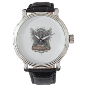 Patriotisches Chrome-Reaper-Dunkler-Patriot-Skelet Armbanduhr