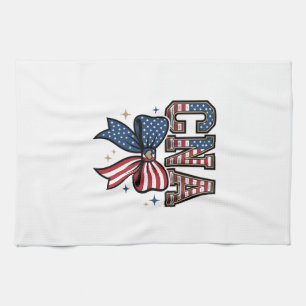 Patriotisches CNA-Schleifen-Vintage-Stickerei-Shir Geschirrtuch