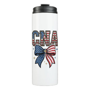 Patriotisches CNA-Schleifen-Vintage-Stickerei-Shir Thermosbecher