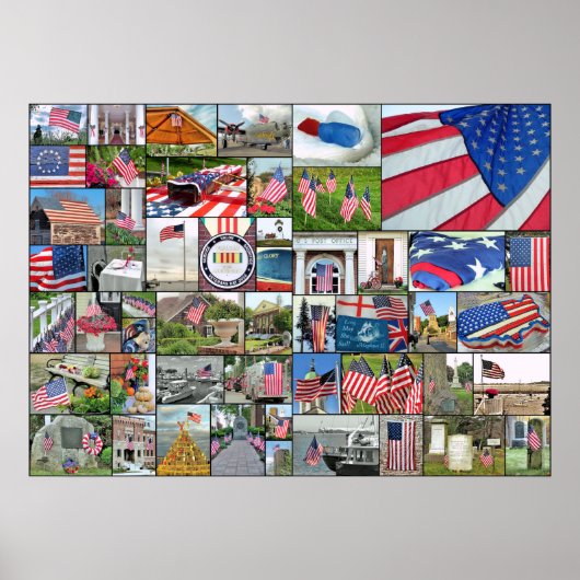 Patriotisches Collage Poster 28 x 20 (Vorne)