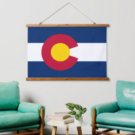Patriotisches Colorado Tapestry, Colorado Flag Wandteppich Mit Holzrahmen