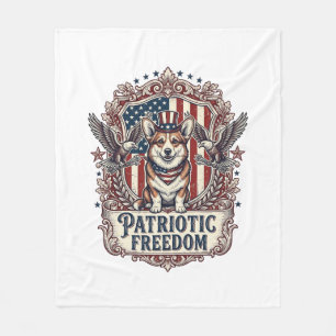 Patriotisches Corgi-Vektorgrafik-T-Shirt_1 Fleecedecke