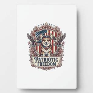 Patriotisches Corgi-Vektorgrafik-T-Shirt_1 Fotoplatte