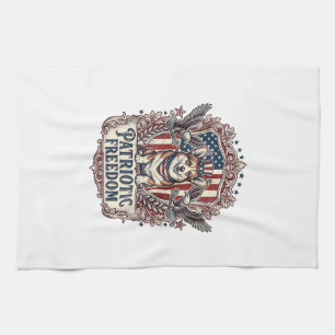 Patriotisches Corgi-Vektorgrafik-T-Shirt_1 Geschirrtuch