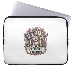Patriotisches Corgi-Vektorgrafik-T-Shirt_1 Laptopschutzhülle