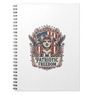 Patriotisches Corgi-Vektorgrafik-T-Shirt_1 Notizblock