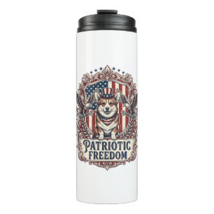 Patriotisches Corgi-Vektorgrafik-T-Shirt_1 Thermosbecher