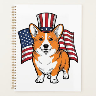 Patriotisches Corgi Vintage Gravur Shirt Design_1 Planer