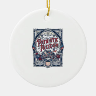 Patriotisches Cottage-Garten-Vektorgrafik-T-Shirt Keramik Ornament
