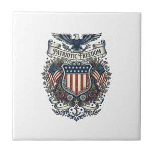 Patriotisches Cottagecore-Amerika-Vektorgrafik-T-S Fliese