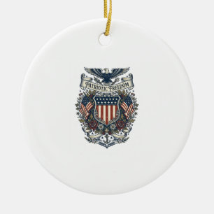 Patriotisches Cottagecore-Amerika-Vektorgrafik-T-S Keramik Ornament