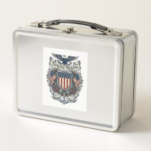 Patriotisches Cottagecore-Amerika-Vektorgrafik-T-S Metall Brotdose