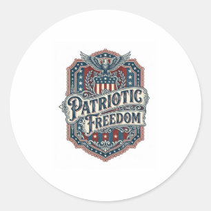 Patriotisches Country Gospel Vektorgrafik T-Shirt Runder Aufkleber