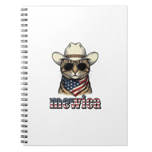 Patriotisches Cowboy-Katze Mewica Vintage-Vector-D Notizblock