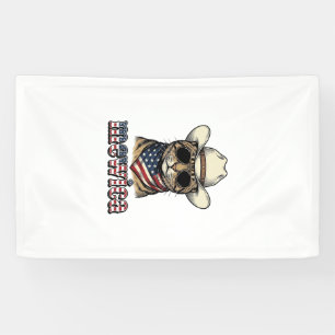 Patriotisches Cowboy-Katze Mewica Vintage Vektor D Banner