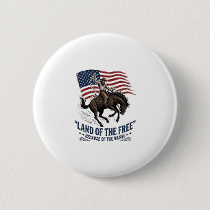 Patriotisches Cowboy-Land der Freien Western-Hemd Button