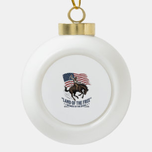Patriotisches Cowboy-Land der Freien Western-Hemd Keramik Kugel-Ornament
